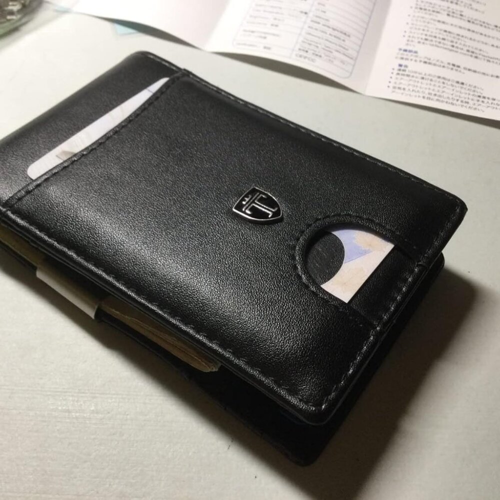 Money Clip RIO Mens Black Wallets slim Front Pocket RFID Blocking Card Holder